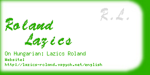 roland lazics business card